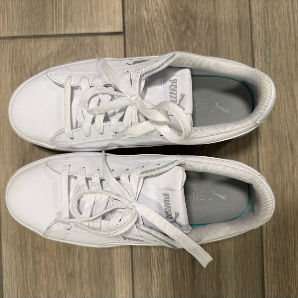 Puma Classic White Lace-Up Sneakers - Picture 2 of 5